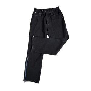 Assembly Black Denim Jeans Button Fly Side Zipper Gorpcore